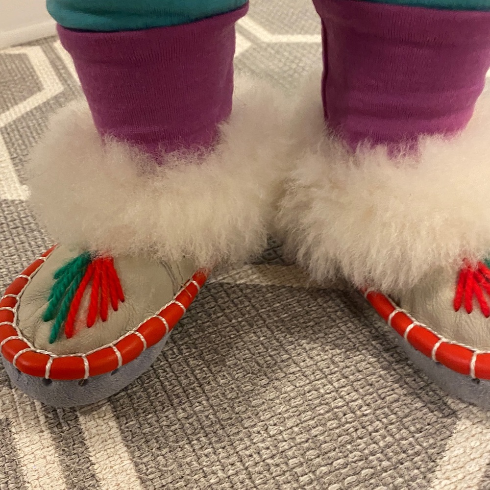 Leather Sheepskin Moccasins